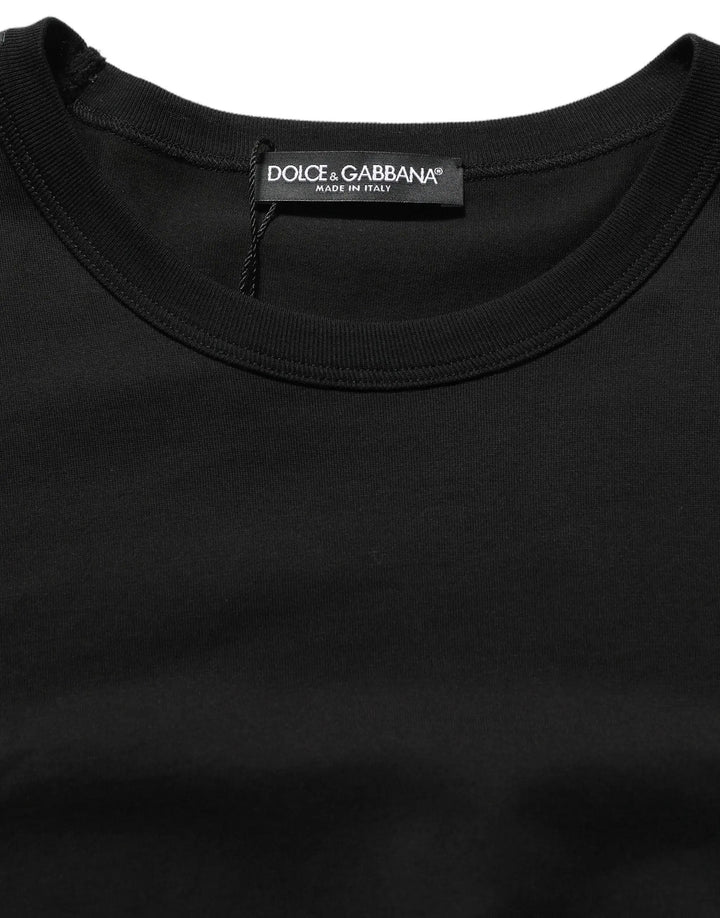 Dolce &amp; Gabbana Sample Sale | Dolce &amp; Gabbana Black Cotton Crew Neck Short Sleeve T-shirt - | Designer outlet