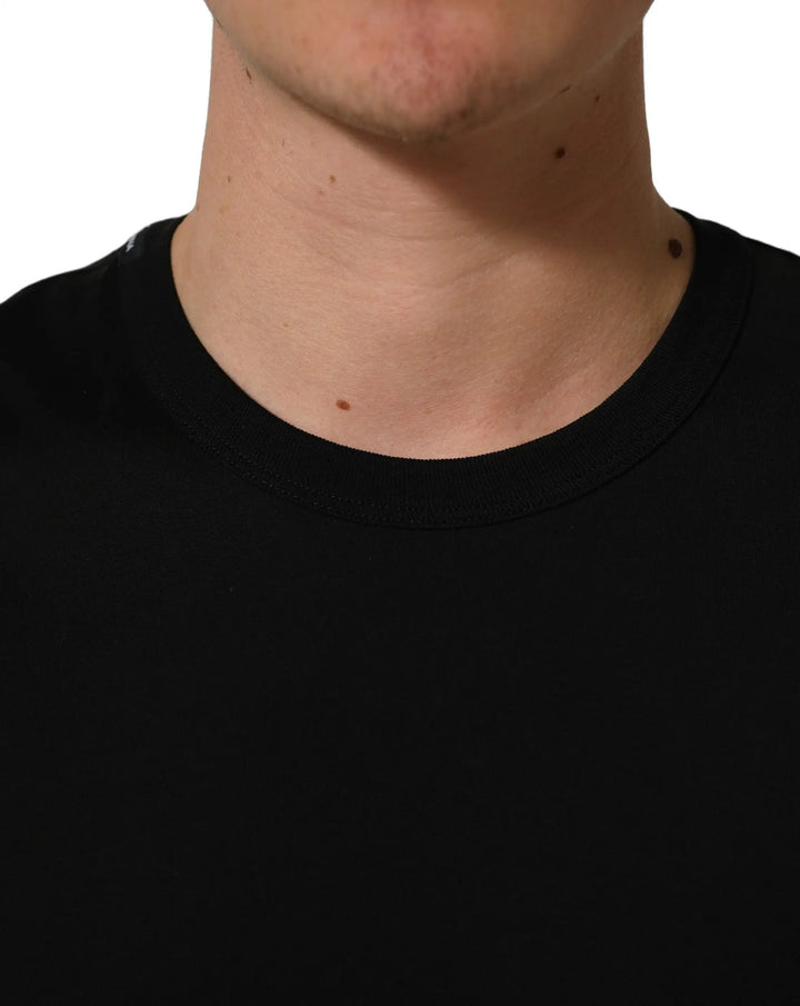 Dolce &amp; Gabbana Sample Sale | Dolce &amp; Gabbana Black Cotton Crew Neck Short Sleeve T-shirt - | Designer outlet