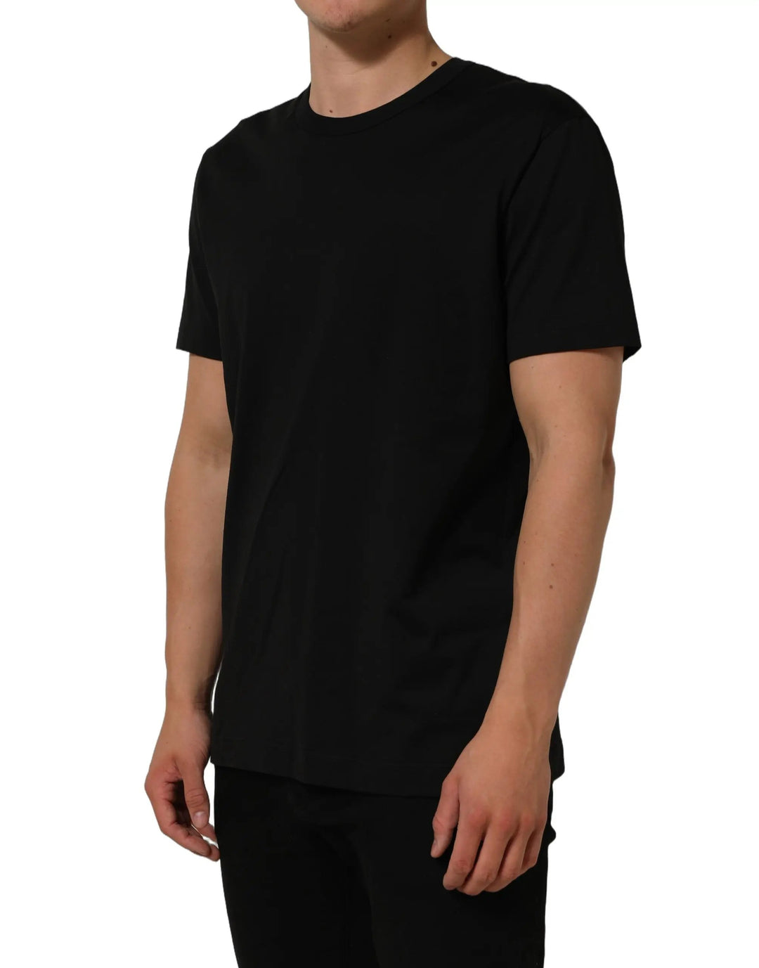 Dolce &amp; Gabbana Sample Sale | Dolce &amp; Gabbana Black Cotton Crew Neck Short Sleeve T-shirt - | Designer outlet