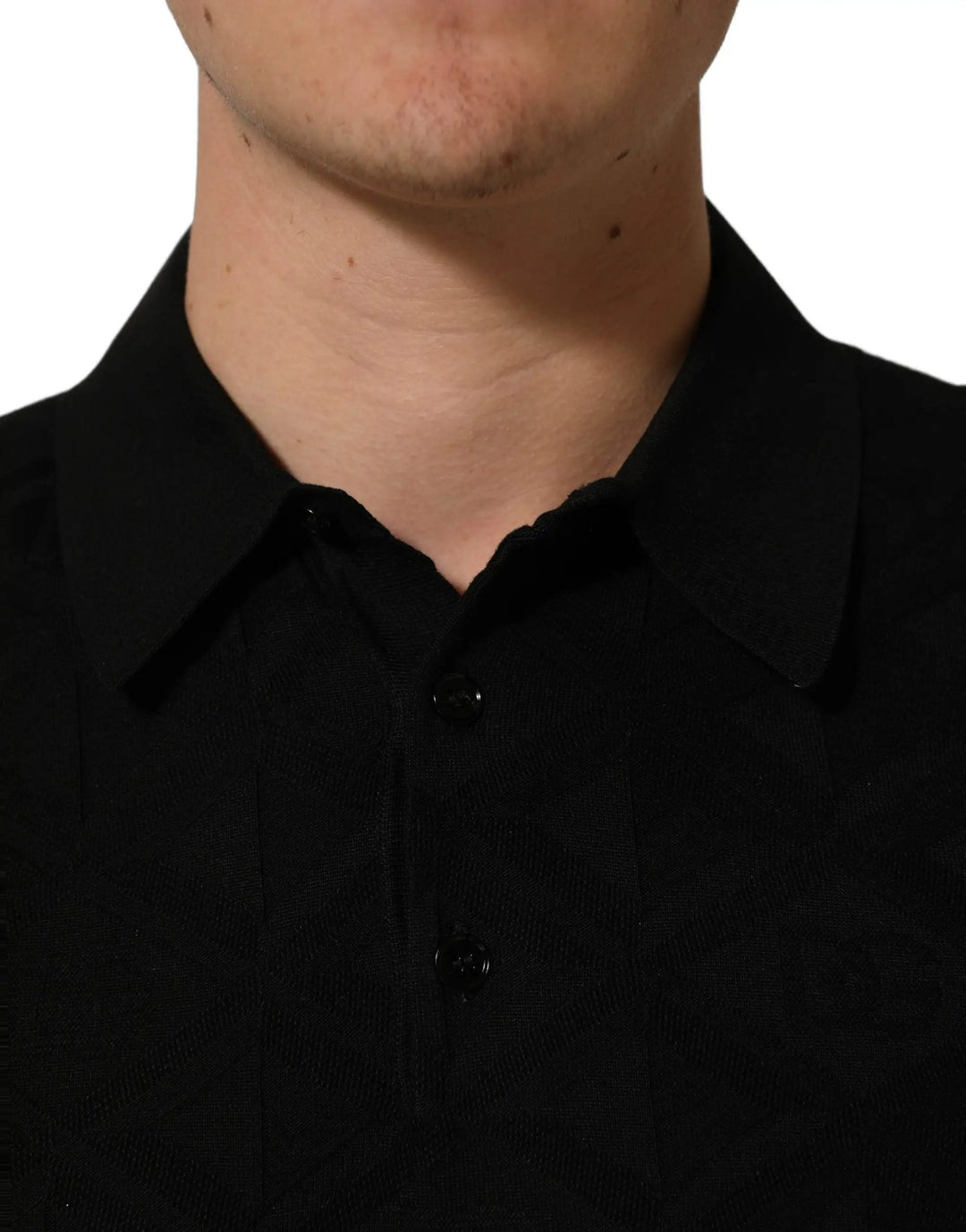 Dolce &amp; Gabbana Sample Sale | Dolce &amp; Gabbana Black Silk Short Sleeve Knit Polo T-shirt - | Designer outlet