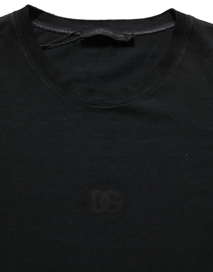 Dolce &amp; Gabbana Sample Sale | Dolce &amp; Gabbana Black Cotton Short Sleeve Crew Neck T-shirt - | Designer outlet