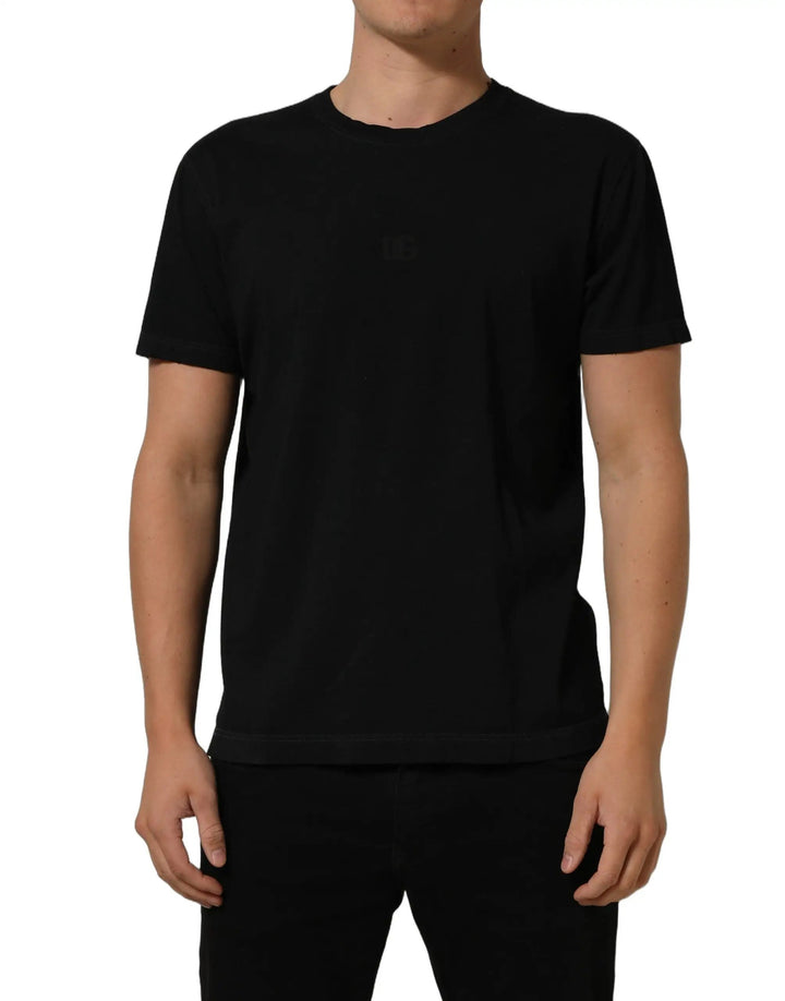 Dolce &amp; Gabbana Sample Sale | Dolce &amp; Gabbana Black Cotton Short Sleeve Crew Neck T-shirt - | Designer outlet
