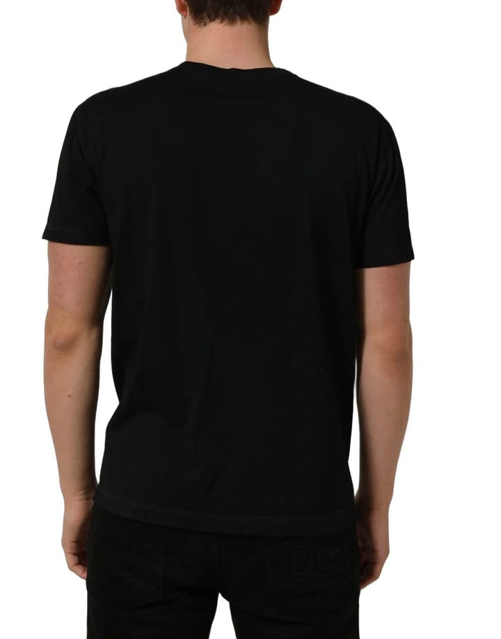 Dolce &amp; Gabbana Sample Sale | Dolce &amp; Gabbana Black Cotton Short Sleeve Crew Neck T-shirt - | Designer outlet