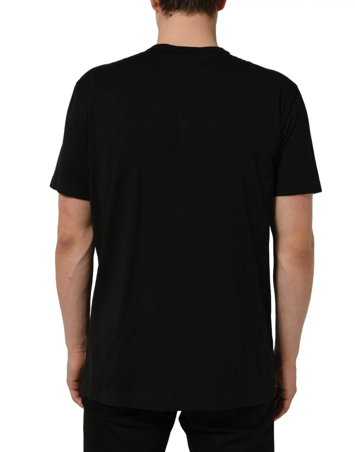 Dolce &amp; Gabbana Sample Sale | Dolce &amp; Gabbana Black Dog Tag Short Sleeve CrewNeck T-shirt - | Designer outlet