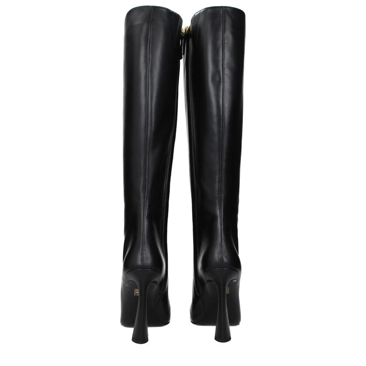 Versace Sample Sale | Versace Black Leather High Heel Boots - | Designer outlet