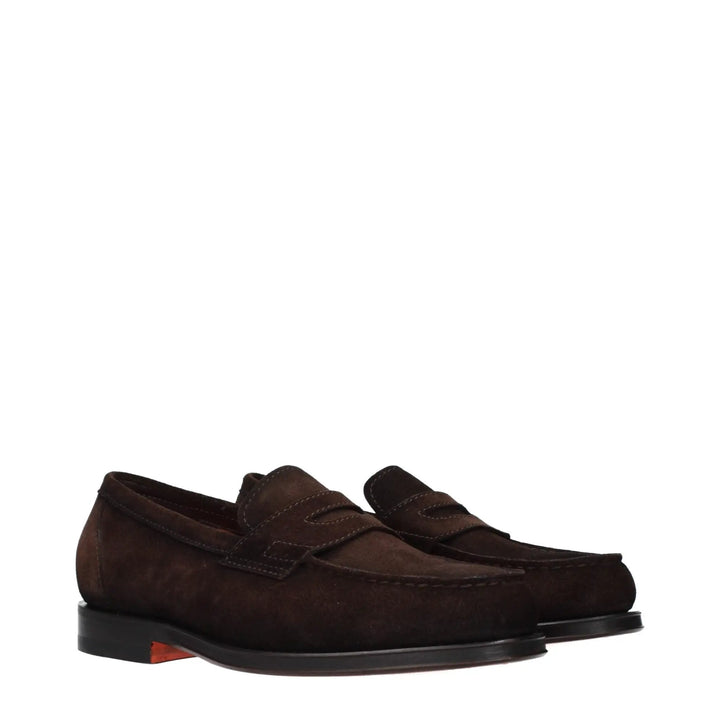 Santoni Sample Sale | Santoni Brown Leather Slip-On Loafers - | Designer outlet