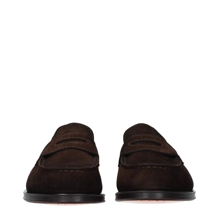 Santoni Sample Sale | Santoni Brown Leather Slip-On Loafers - | Designer outlet
