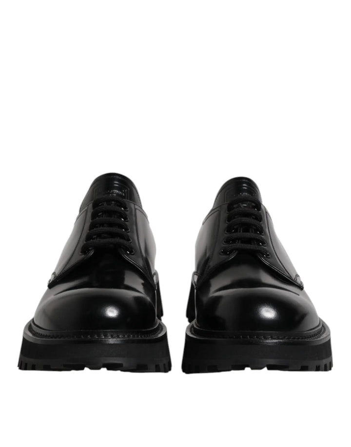 Dolce &amp; Gabbana Sample Sale | Dolce &amp; Gabbana Black Calf Leather Hi-Trekking Derby Shoes - | Designer outlet
