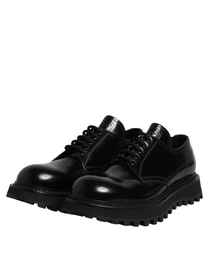 Dolce &amp; Gabbana Sample Sale | Dolce &amp; Gabbana Black Calf Leather Hi-Trekking Derby Shoes - | Designer outlet