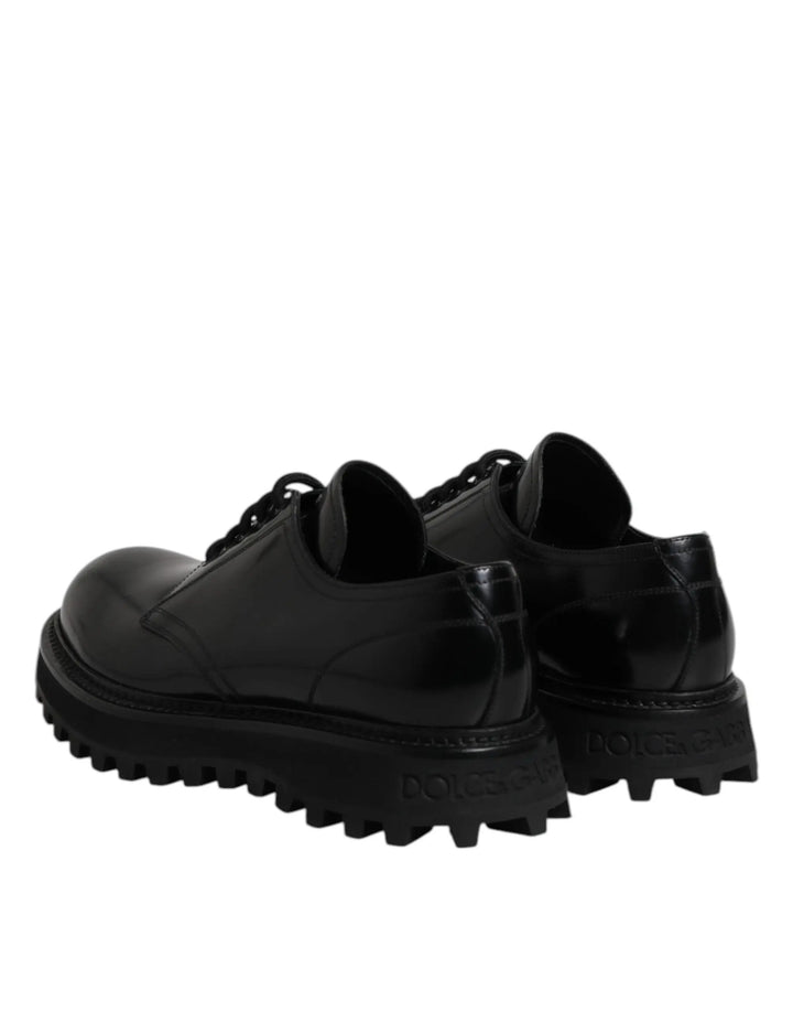 Dolce &amp; Gabbana Sample Sale | Dolce &amp; Gabbana Black Calf Leather Hi-Trekking Derby Shoes - | Designer outlet