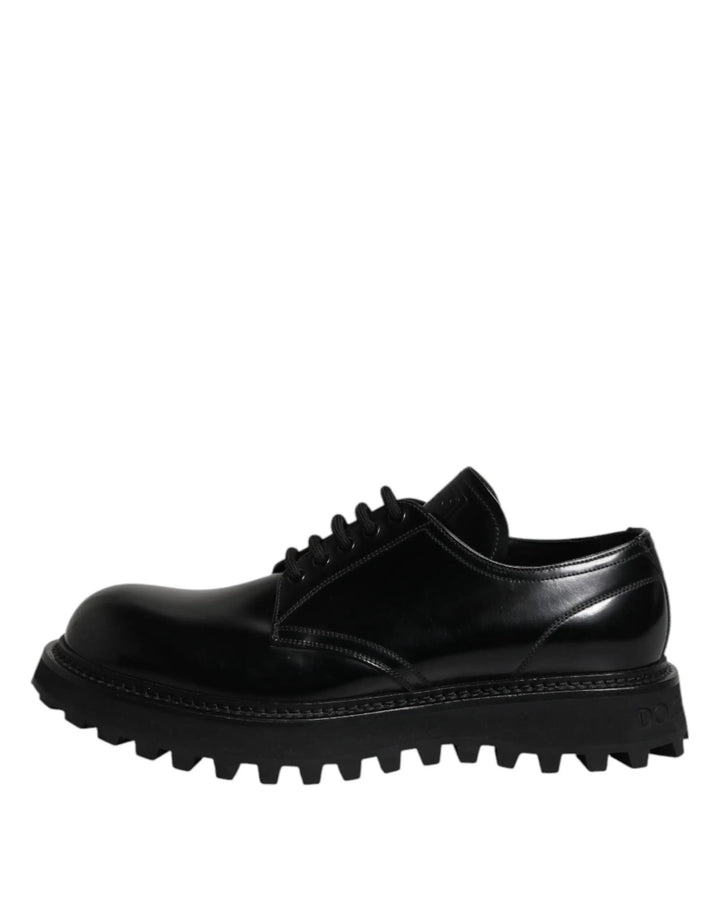 Dolce &amp; Gabbana Sample Sale | Dolce &amp; Gabbana Black Calf Leather Hi-Trekking Derby Shoes - | Designer outlet