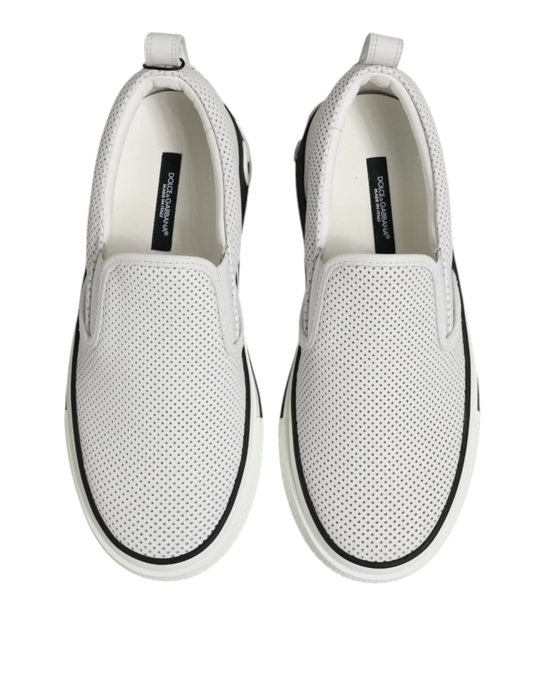 Dolce &amp; Gabbana Sample Sale | Dolce &amp; Gabbana White Perforated Custom 2.Zero Sneakers Shoes - | Designer outlet