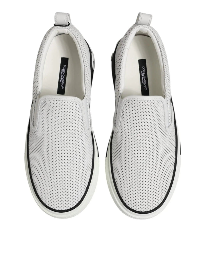 Dolce &amp; Gabbana Sample Sale | Dolce &amp; Gabbana White Perforated Custom 2.Zero Sneakers Shoes - | Designer outlet