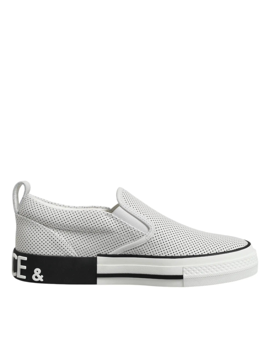 Dolce &amp; Gabbana Sample Sale | Dolce &amp; Gabbana White Perforated Custom 2.Zero Sneakers Shoes - | Designer outlet