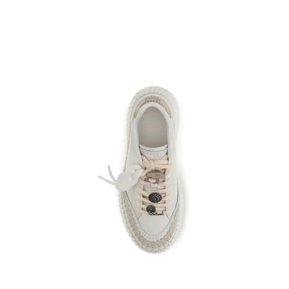 Chloé Sample Sale | Chloé White Calf Leather Bos Taurus Platform Sneakers - | Designer outlet