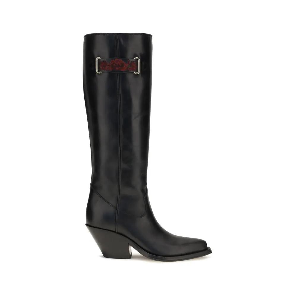 Chloé Sample Sale | Chloé Black Calf Leather Bos Taurus Over The Knee - | Designer outlet