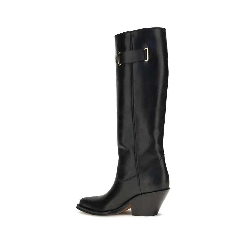 Chloé Sample Sale | Chloé Black Calf Leather Bos Taurus Over The Knee - | Designer outlet