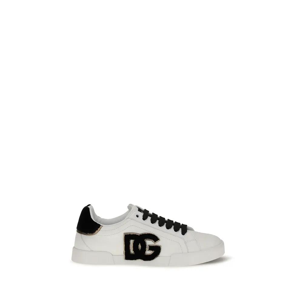 Dolce & Gabbana Sample Sale | Dolce & Gabbana White Calf Leather Bos Taurus Low Top Sneakers - | Designer outlet