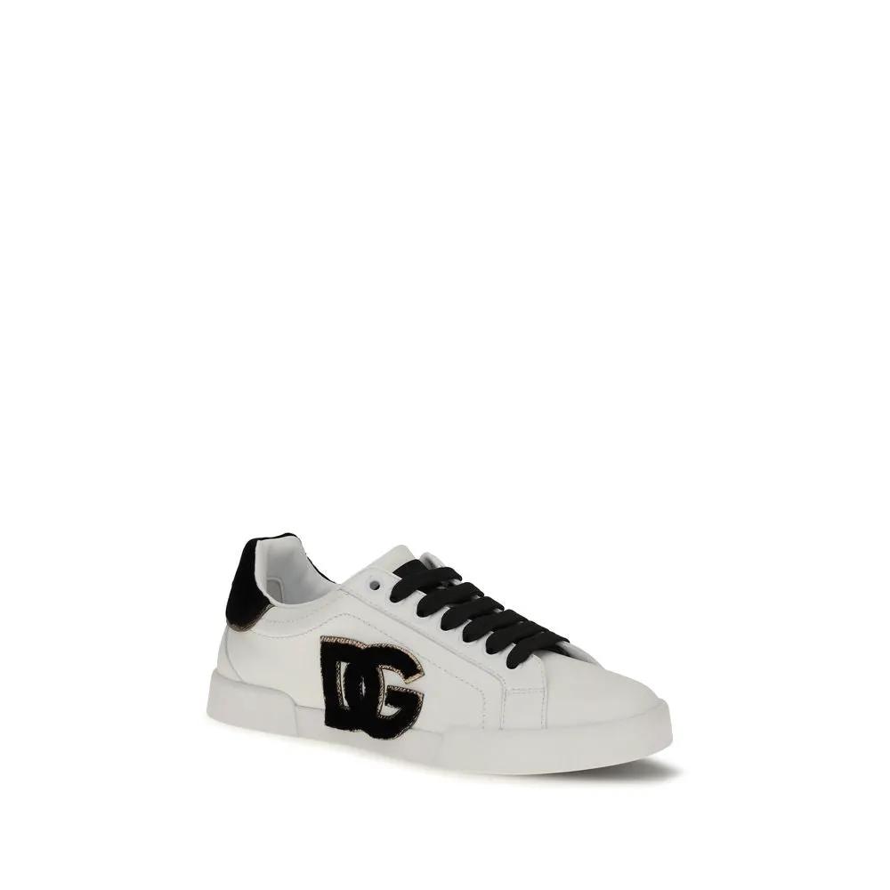 Dolce & Gabbana Sample Sale | Dolce & Gabbana White Calf Leather Bos Taurus Low Top Sneakers - | Designer outlet