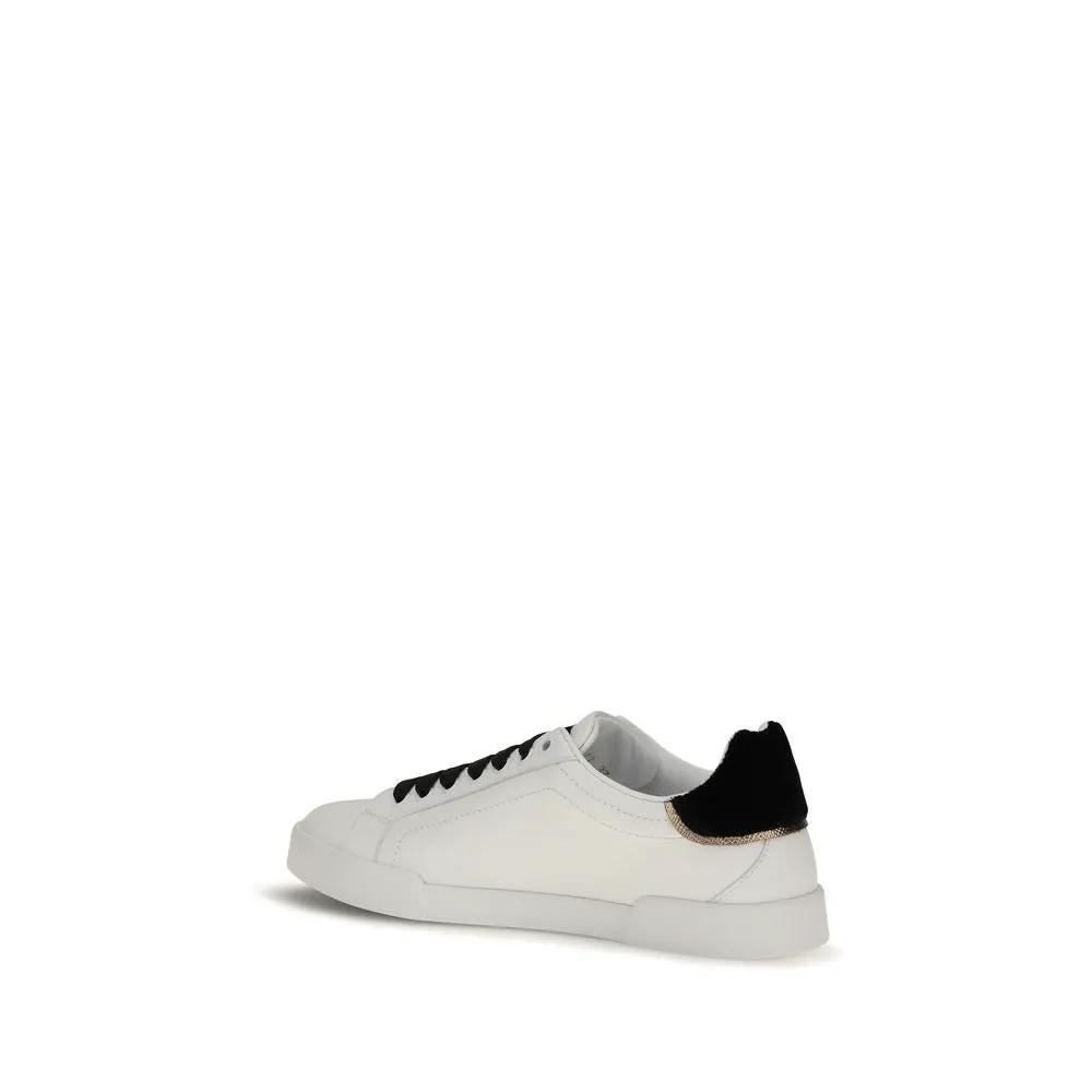 Dolce &amp; Gabbana Sample Sale | Dolce &amp; Gabbana White Calf Leather Bos Taurus Low Top Sneakers - | Designer outlet