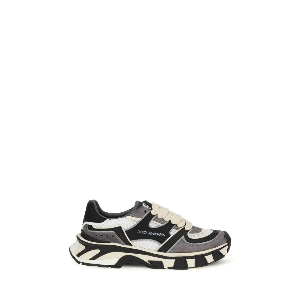 Dolce & Gabbana Sample Sale | Dolce & Gabbana Gray Calf Leather Bos Taurus Chunky Sneakers - | Designer outlet
