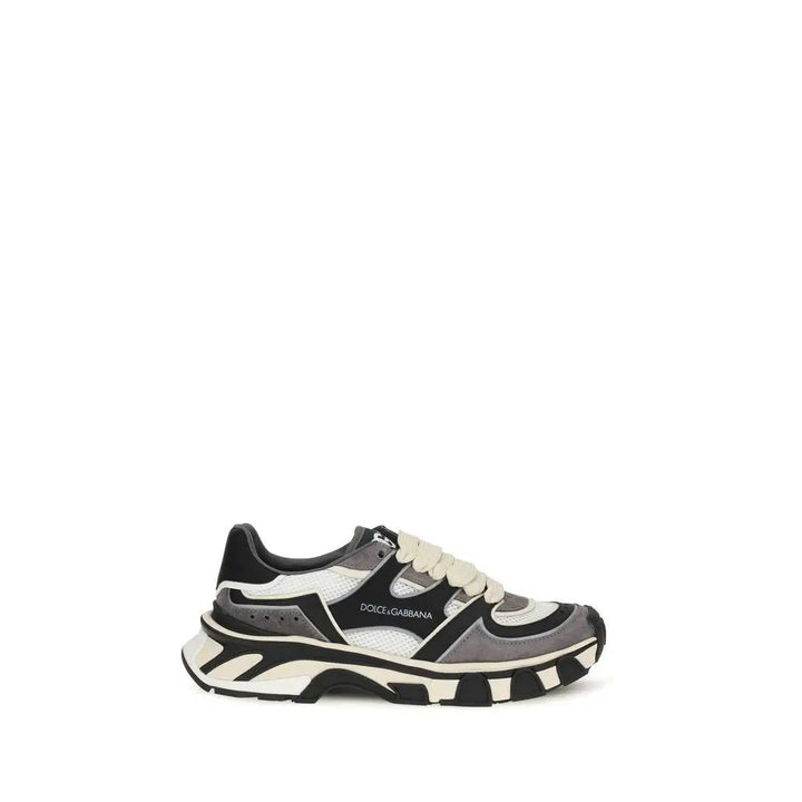 Dolce &amp; Gabbana Sample Sale | Dolce &amp; Gabbana Gray Calf Leather Bos Taurus Chunky Sneakers - | Designer outlet