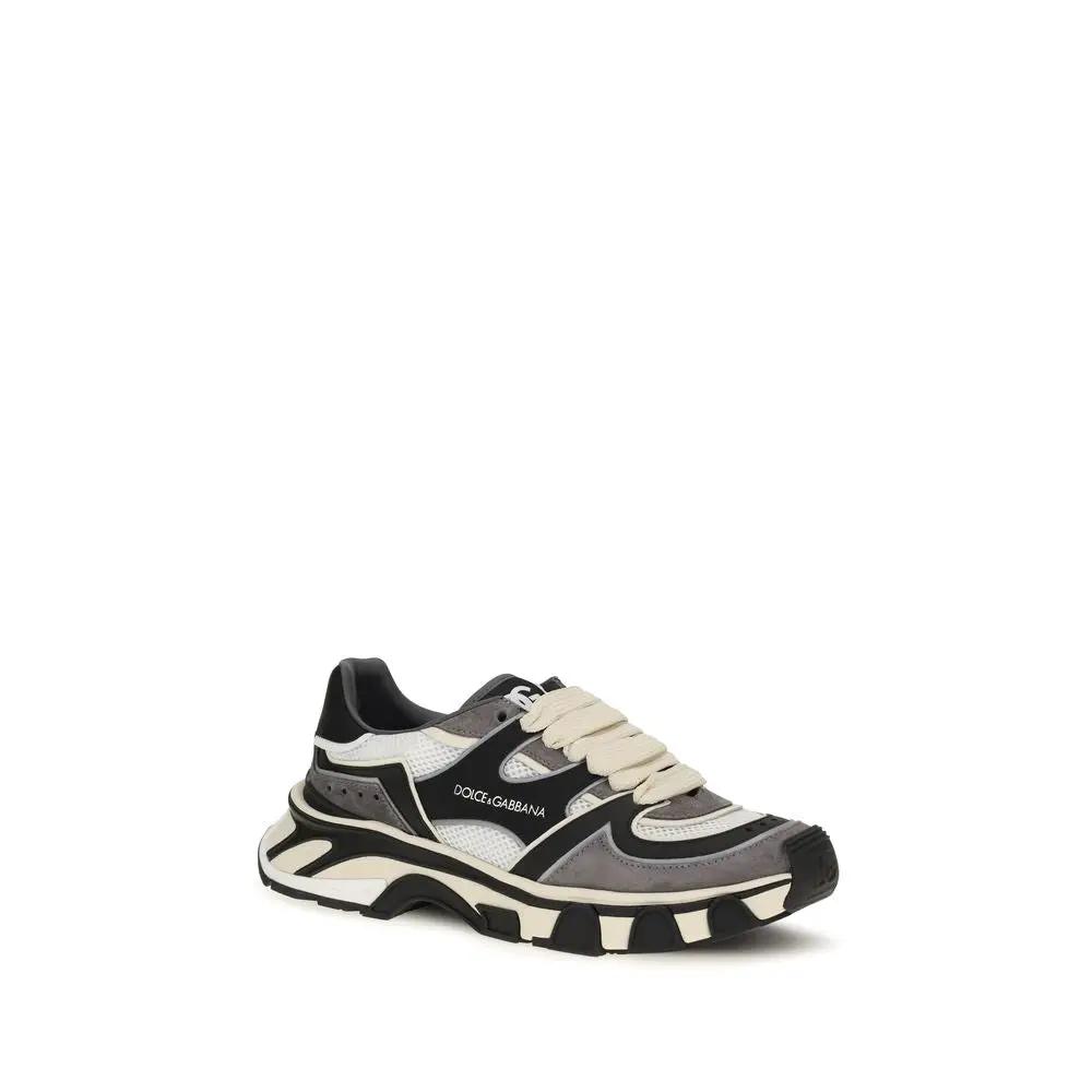 Dolce & Gabbana Sample Sale | Dolce & Gabbana Gray Calf Leather Bos Taurus Chunky Sneakers - | Designer outlet