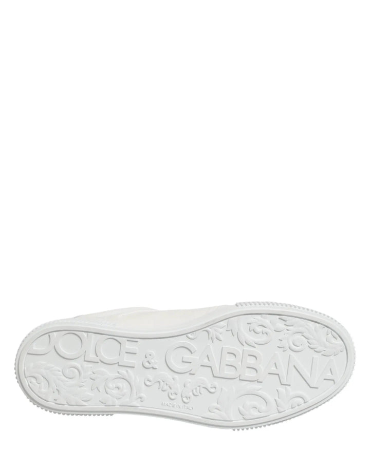 Dolce &amp; Gabbana Sample Sale | Dolce &amp; Gabbana White Miami Leather Low Top Men Sneakers Shoes - | Designer outlet