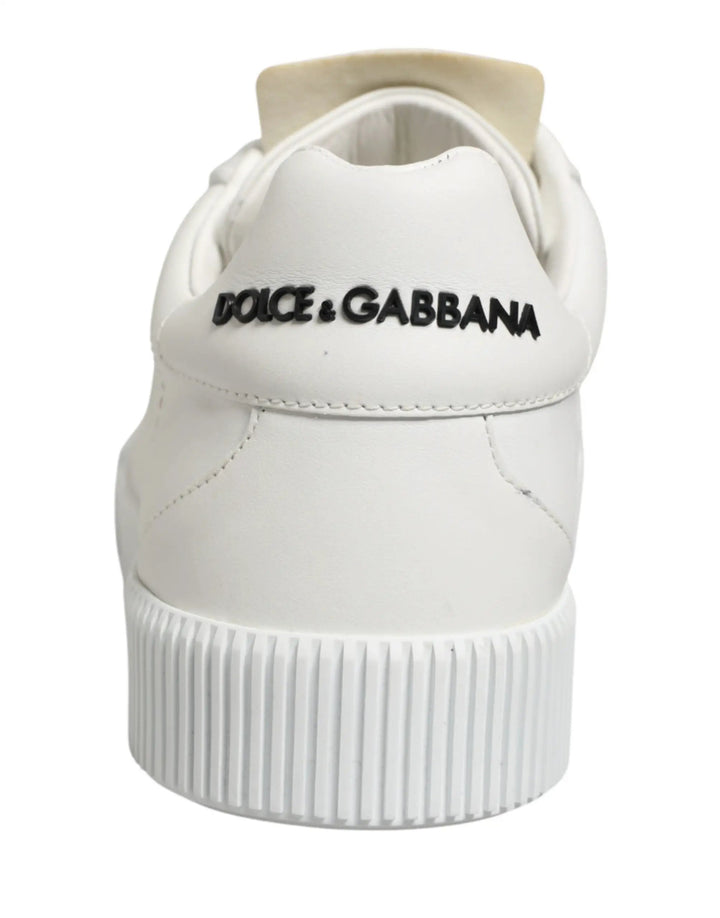 Dolce &amp; Gabbana Sample Sale | Dolce &amp; Gabbana White Miami Leather Low Top Men Sneakers Shoes - | Designer outlet