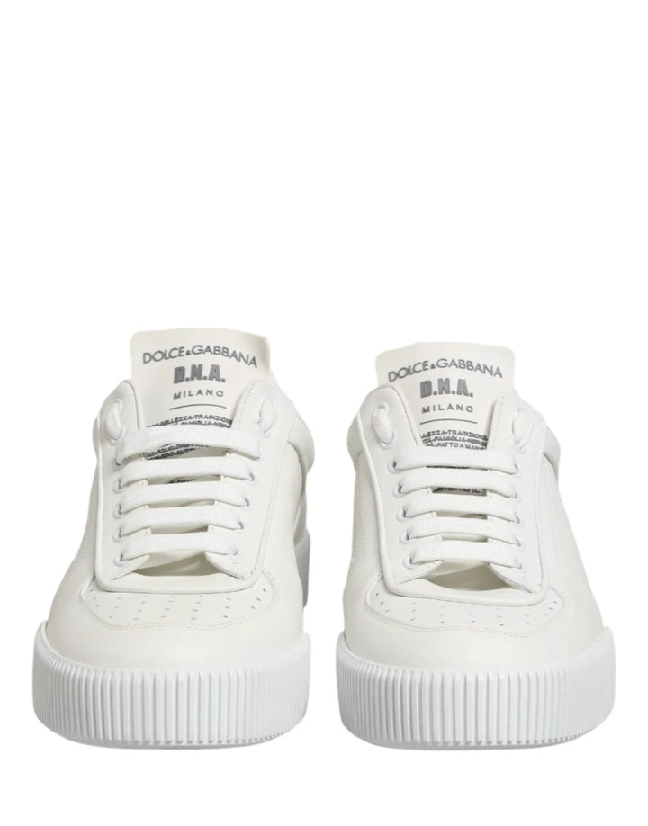 Dolce &amp; Gabbana Sample Sale | Dolce &amp; Gabbana White Miami Leather Low Top Men Sneakers Shoes - | Designer outlet