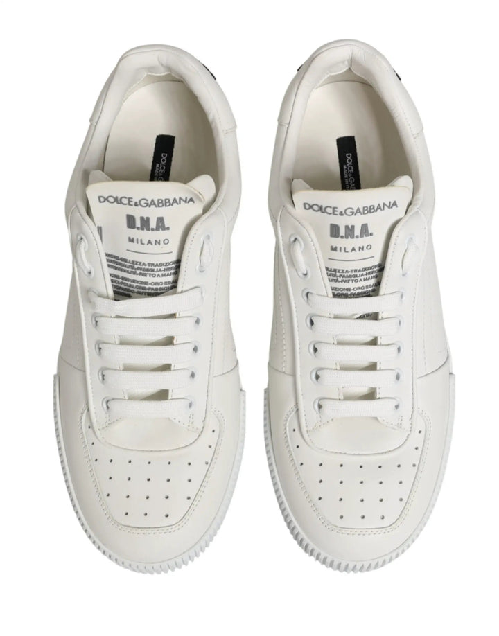 Dolce &amp; Gabbana Sample Sale | Dolce &amp; Gabbana White Miami Leather Low Top Men Sneakers Shoes - | Designer outlet