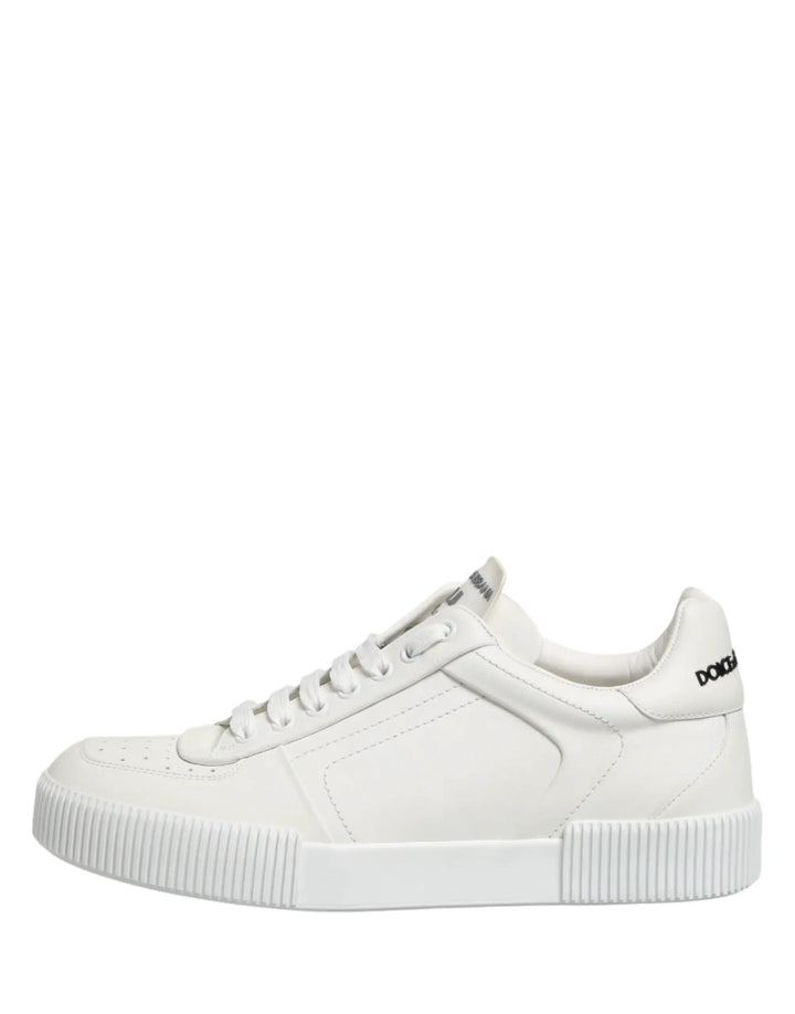 Dolce &amp; Gabbana Sample Sale | Dolce &amp; Gabbana White Miami Leather Low Top Men Sneakers Shoes - | Designer outlet