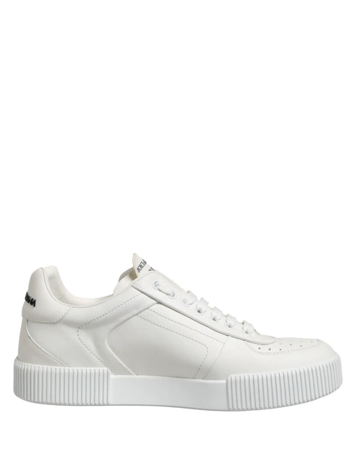 Dolce &amp; Gabbana Sample Sale | Dolce &amp; Gabbana White Miami Leather Low Top Men Sneakers Shoes - | Designer outlet