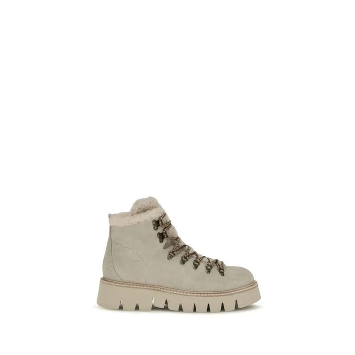 Pedro García Sample Sale | Pedro García Beige Calf Leather Bos Taurus Lace-Up Boots - | Designer outlet
