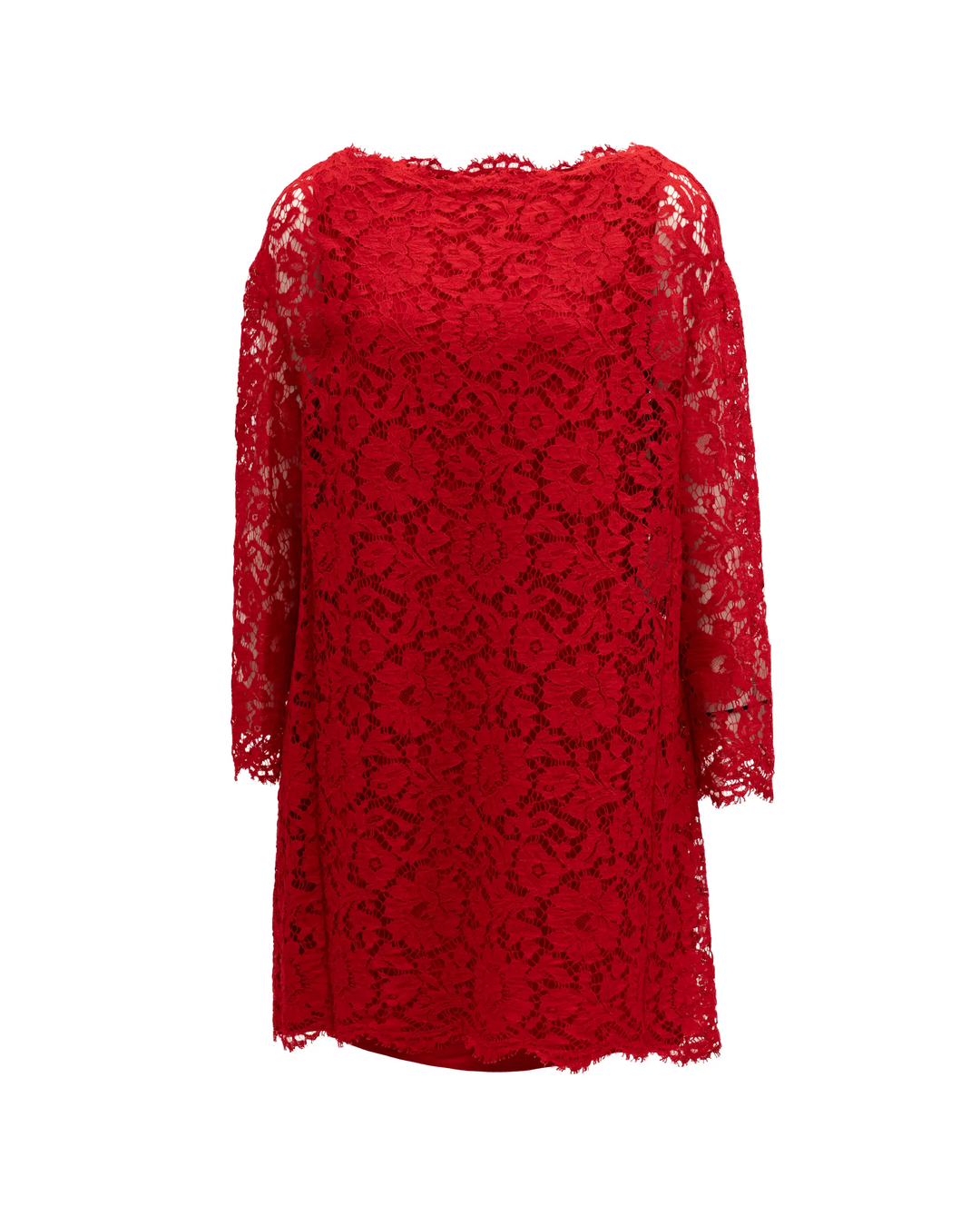 Valentino Garavani Sample Sale | Valentino Garavani Red Lace Short Dress - | Designer outlet