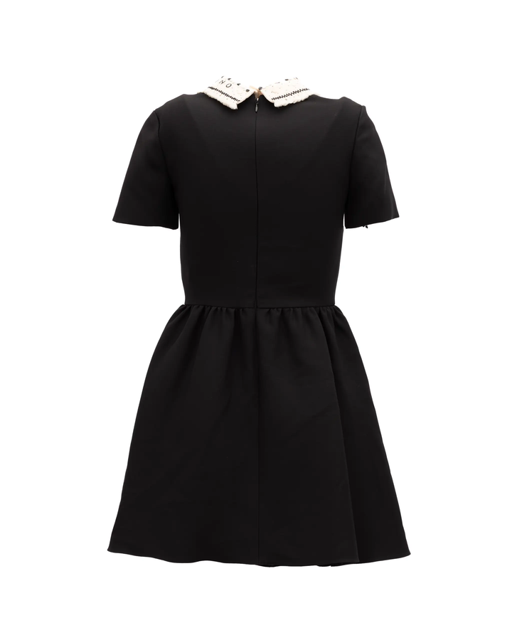 Valentino Garavani Sample Sale | Valentino Garavani Black Mini Dress with Embellished Collar - | Designer outlet