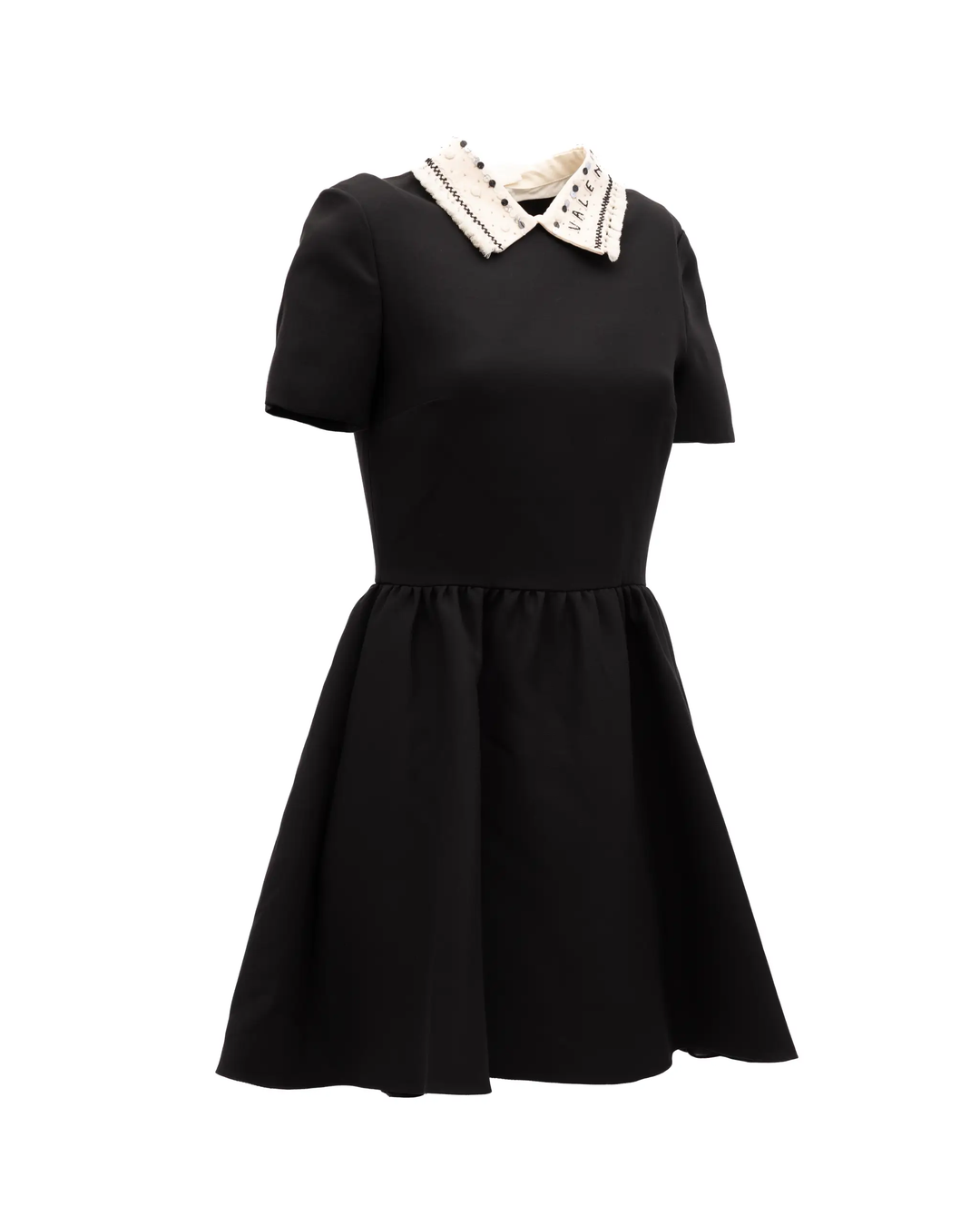 Valentino Garavani Sample Sale | Valentino Garavani Black Mini Dress with Embellished Collar - | Designer outlet