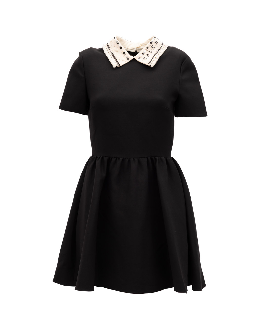 Valentino Garavani Sample Sale | Valentino Garavani Black Mini Dress with Embellished Collar - | Designer outlet