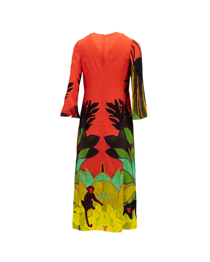 Valentino Garavani Sample Sale | Valentino Garavani Tropical Print Long Sleeve Midi Dress - | Designer outlet