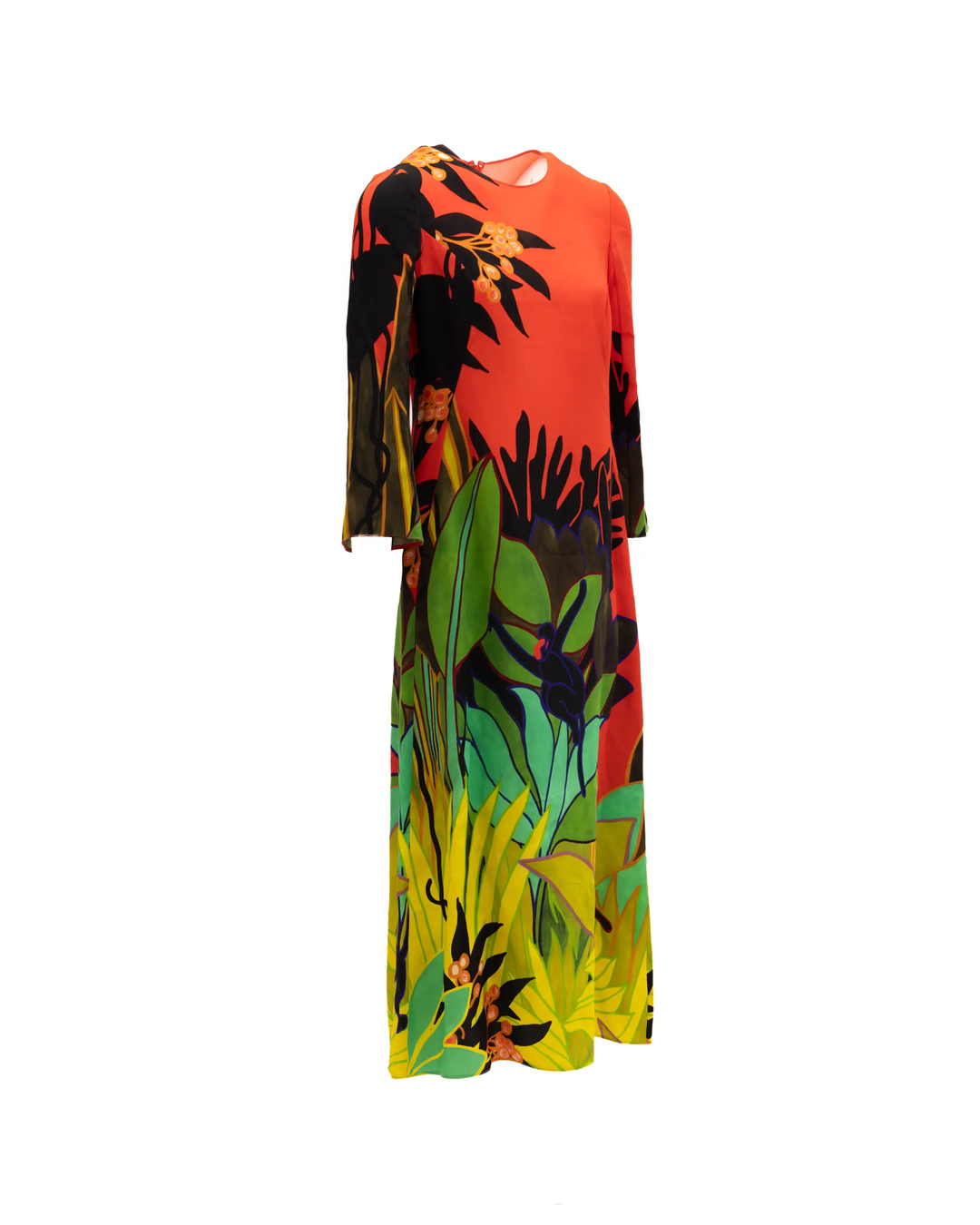 Valentino Garavani Sample Sale | Valentino Garavani Tropical Print Long Sleeve Midi Dress - | Designer outlet