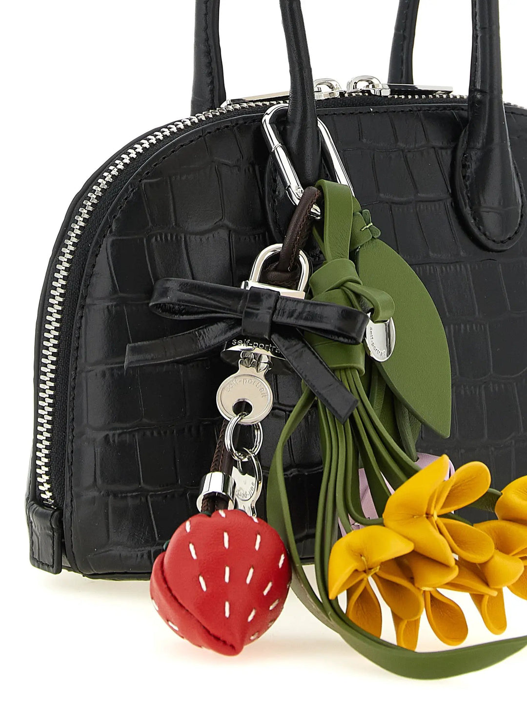 Self-Portrait Sample Sale | Self-Portrait Black Cowhide Handbag - | Designer outlet