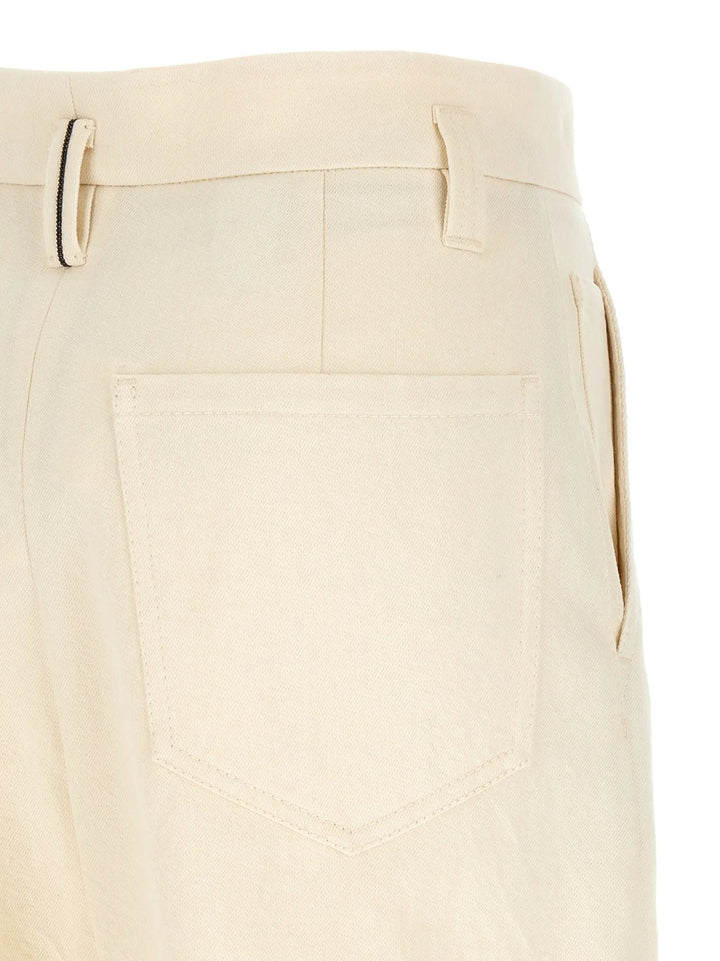 Brunello Cucinelli Sample Sale | Brunello Cucinelli White Cotton Casual Pants - | Designer outlet