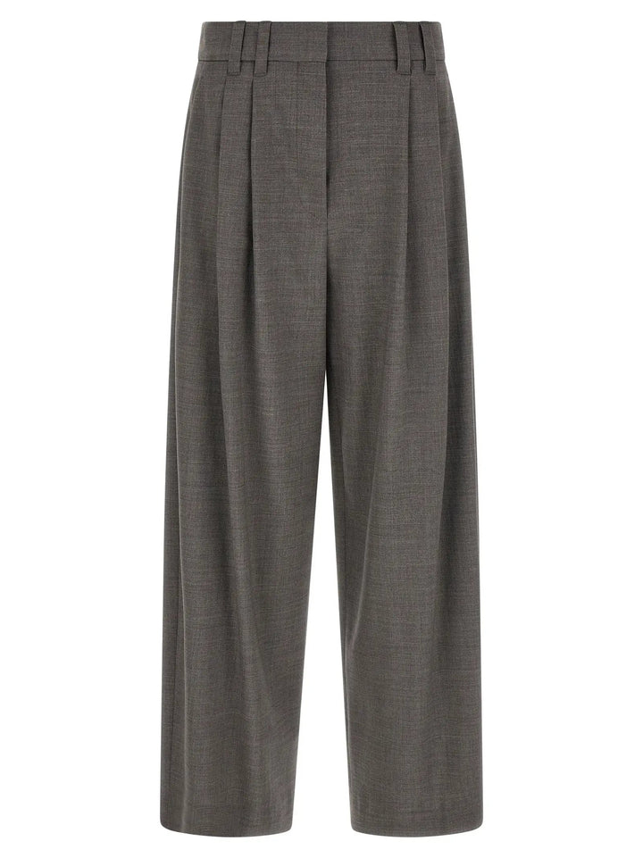 Brunello Cucinelli Sample Sale | Brunello Cucinelli Gray Virgin Wool Cropped Pants - | Designer outlet