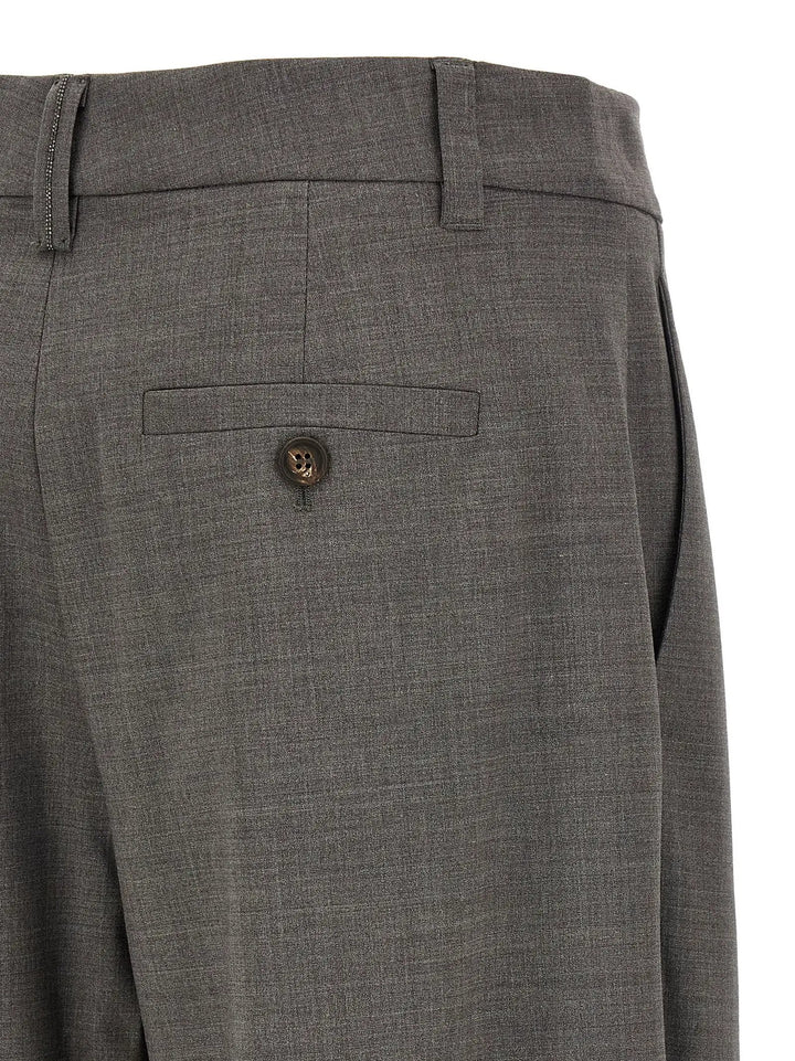 Brunello Cucinelli Sample Sale | Brunello Cucinelli Gray Virgin Wool Cropped Pants - | Designer outlet