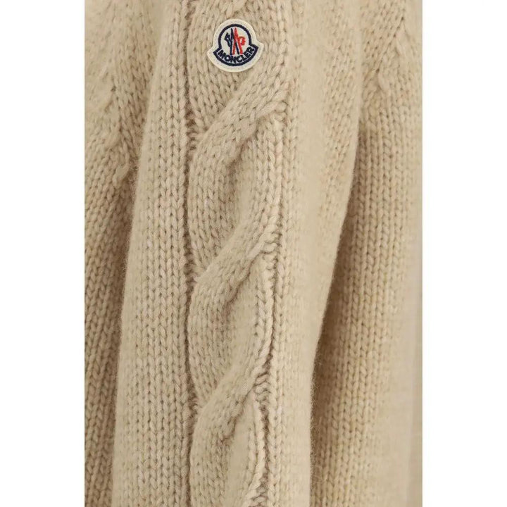 Moncler Sample Sale | Moncler Beige Alpaca Vicugna Pacos Cardigan - | Designer outlet
