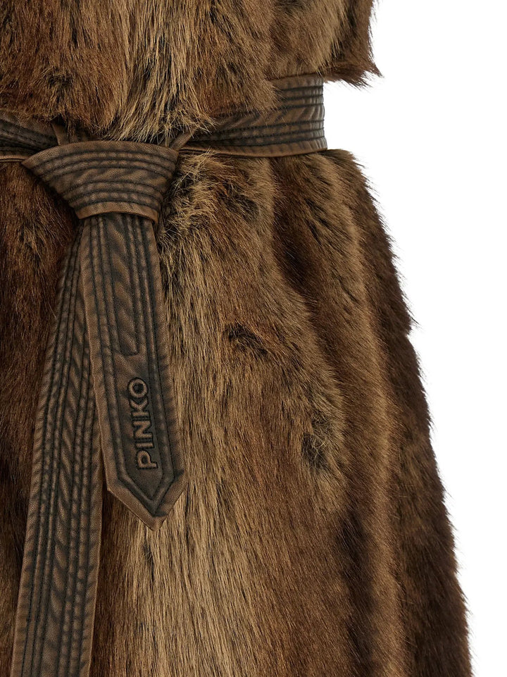 PINKO Sample Sale | PINKO Brown Polyester Sleeveless Jacket - | Designer outlet