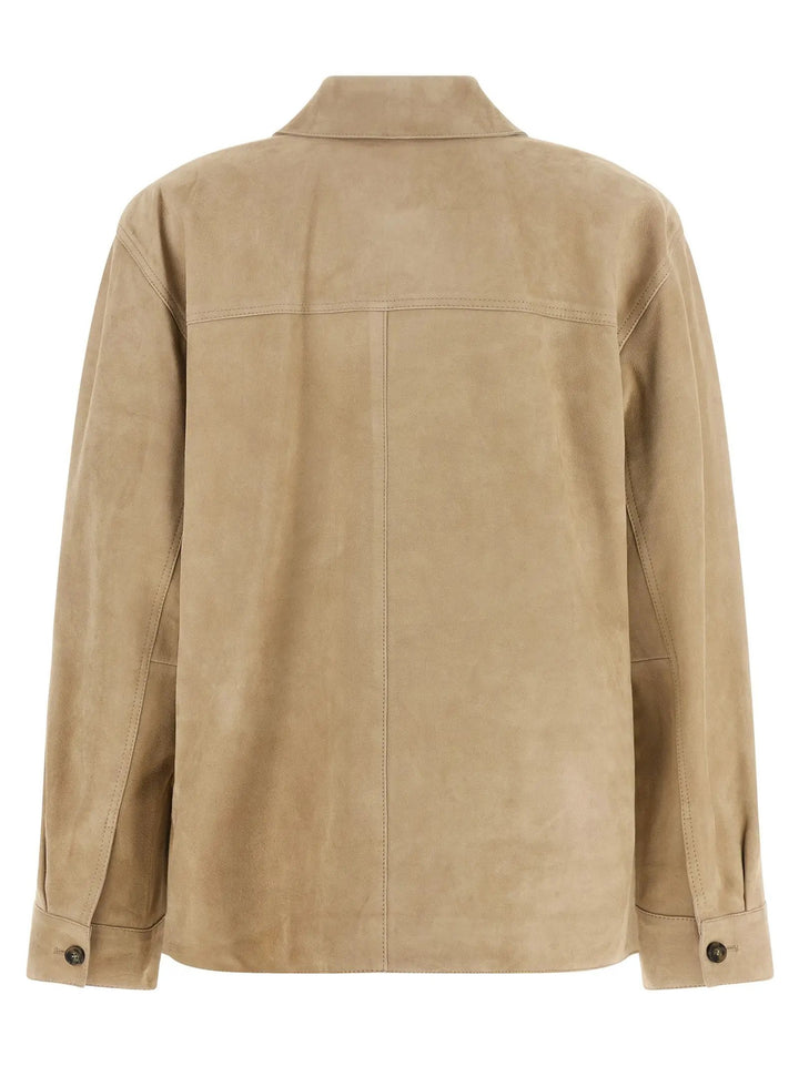 Max Mara Sample Sale | Max Mara Beige Lamb Leather Leather Jacket - | Designer outlet