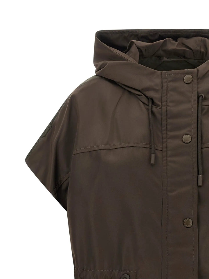 Max Mara Sample Sale | Max Mara Brown Polyamide Sleeveless Jacket - | Designer outlet