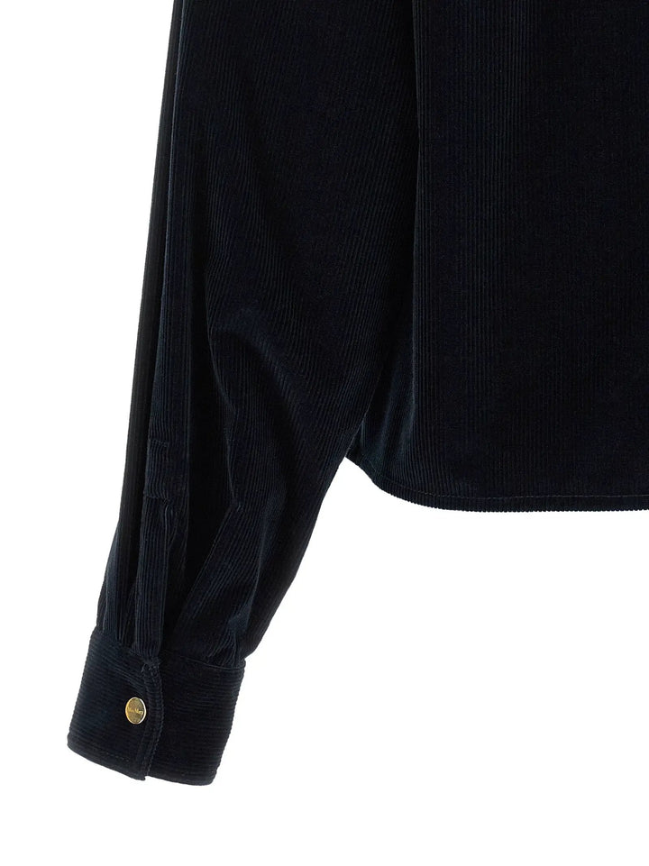 Max Mara Sample Sale | Max Mara Blue Cotton Full-Length Jacket - | Designer outlet