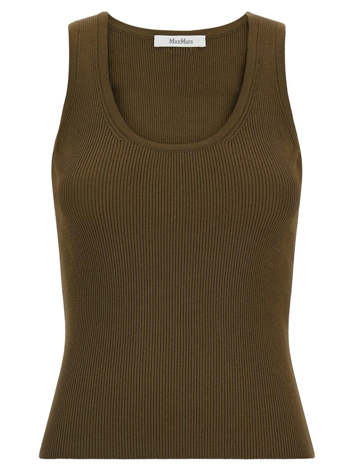 Max Mara Sample Sale | Max Mara Bicolor Viscose Sleeveles T-Shirt - | Designer outlet